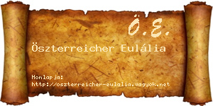 Öszterreicher Eulália névjegykártya